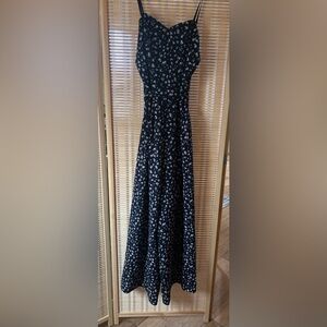 Emerald Sundae Navy Floral Jumpsuit with Spaghetti Straps